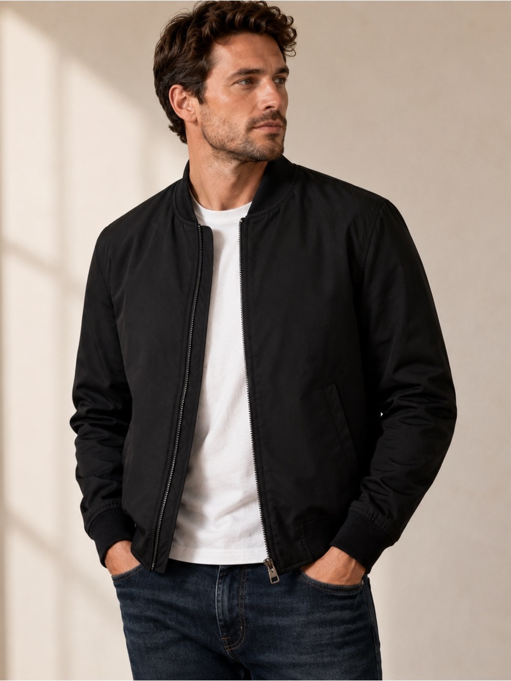 Banana Republic Black Bomber Jacket Small